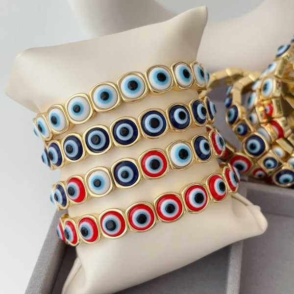 Enamel eye elstic bracelet