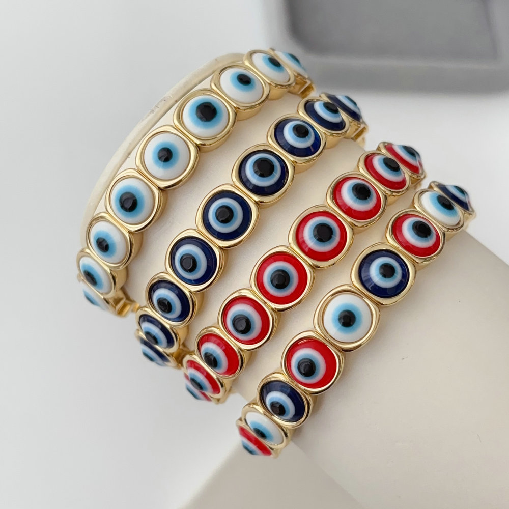 Enamel eye elstic bracelet