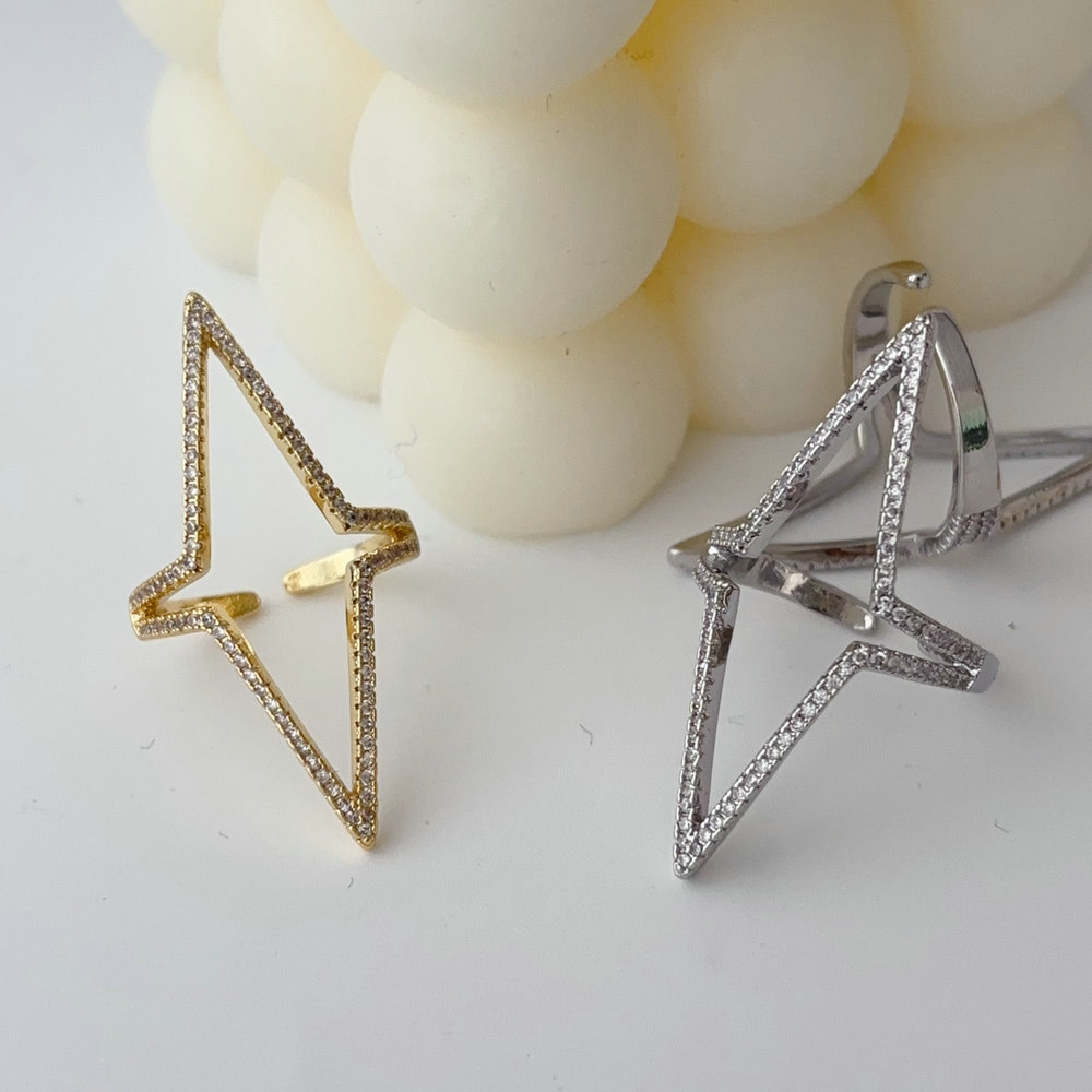 Pave zircon star ring
