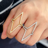 Pave zircon star ring