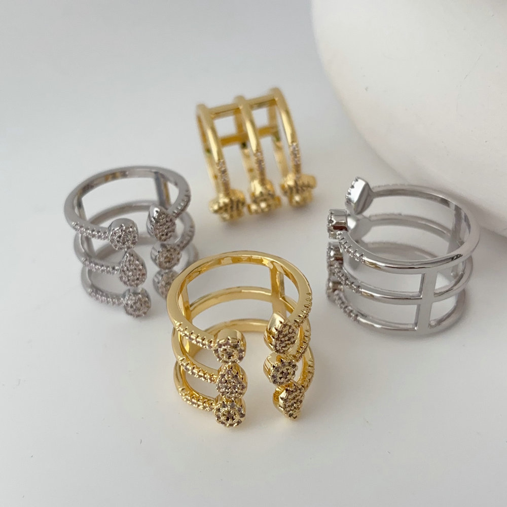 Pave zircon fashion ring