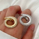 Pave zircon s shape fashion ring