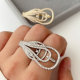Pave zircon twist ring