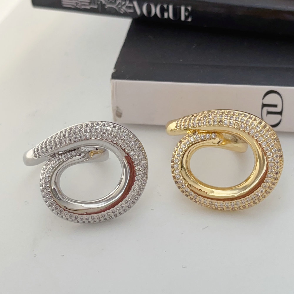 Pave zircon s shape fashion ring
