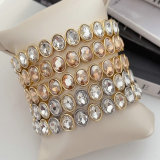 Oval stone elstic bracelet