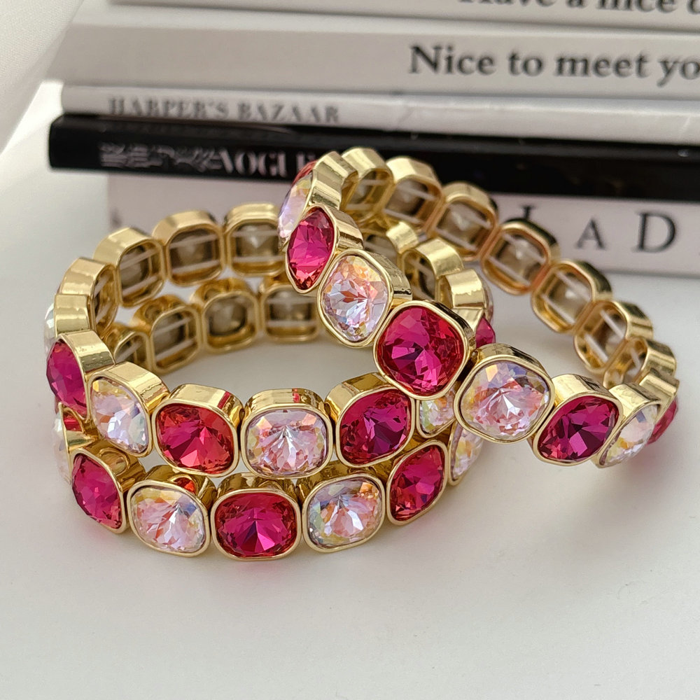 Red square stone bracelet
