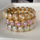 Sqaure colorful stone elstic bracelet