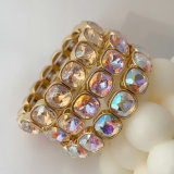 Sqaure colorful stone elstic bracelet
