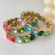 Colorful square stone bracelet