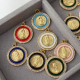 Enamel round charm