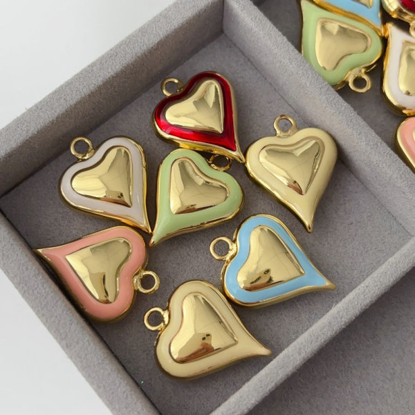 Enamel heart charm