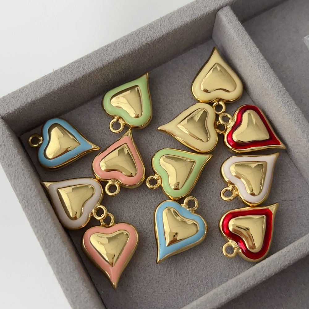Enamel heart charm