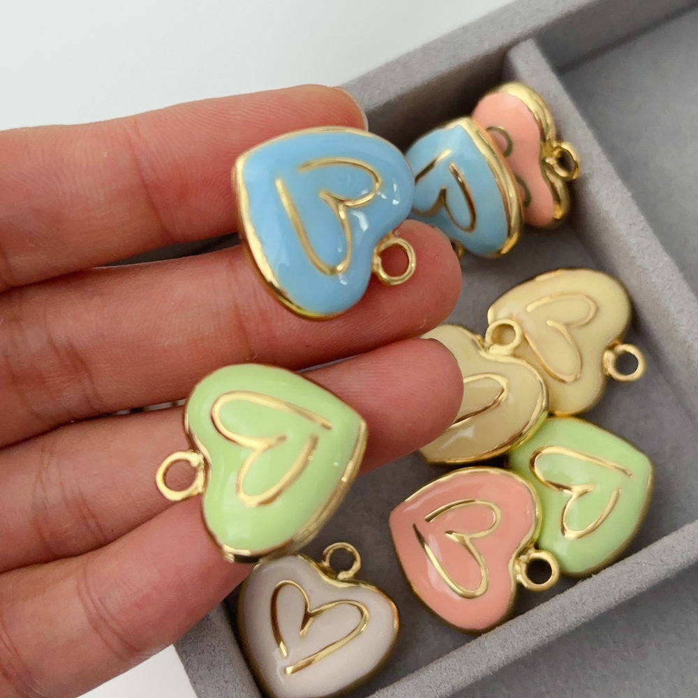 Enamel heart charm