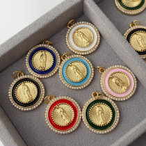 Enamel round charm