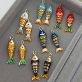 Enamel fish charm