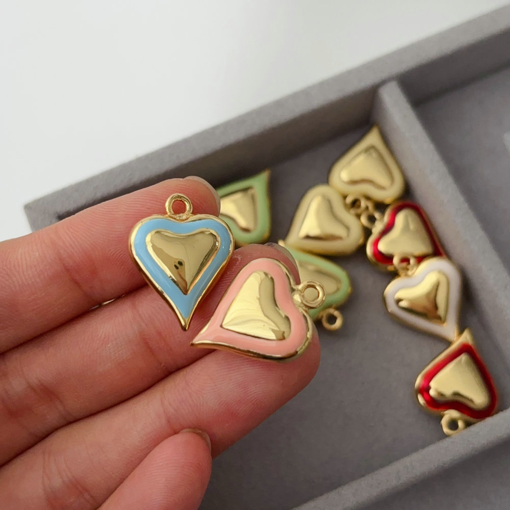 Enamel heart charm