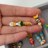Enamel fish charm