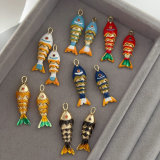 Enamel fish charm