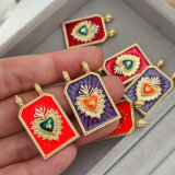 Enamel square charm