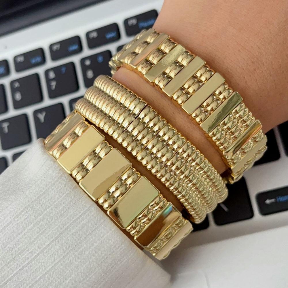 Metal fashion elstic bracelet