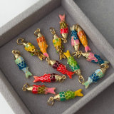 Enamel fish charm