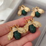 Pave bee earrings