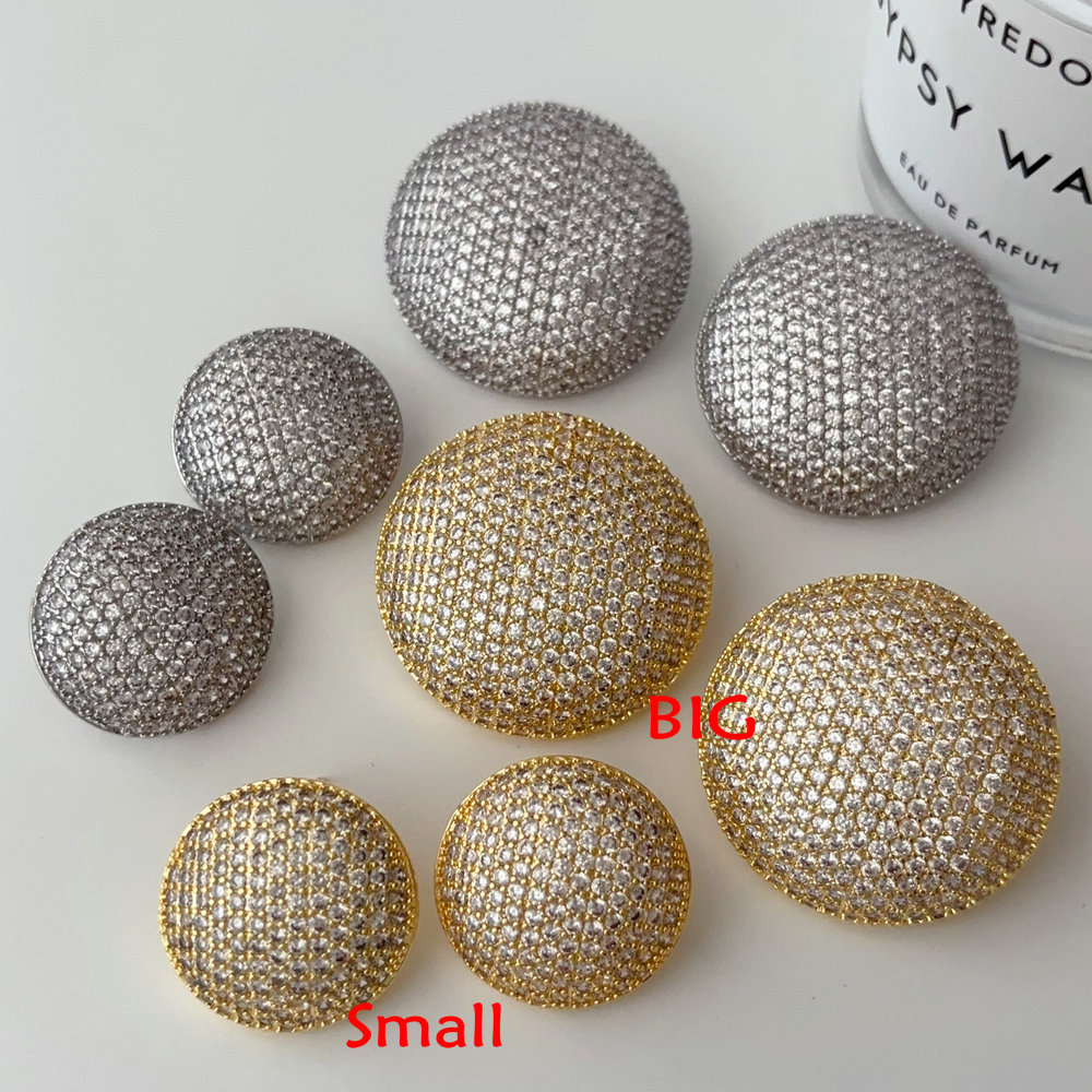 pave zircon ball earrings small 3.5$ big 5$
