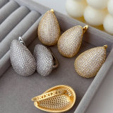 Pave zircon teardrop earrings