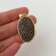 Pave black zircon oval charm