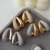 Pave zircon earrings