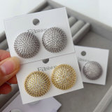 Pave zircon ball earrings