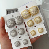 pave zircon square earrings samll midium 3.5$ big 4.5$