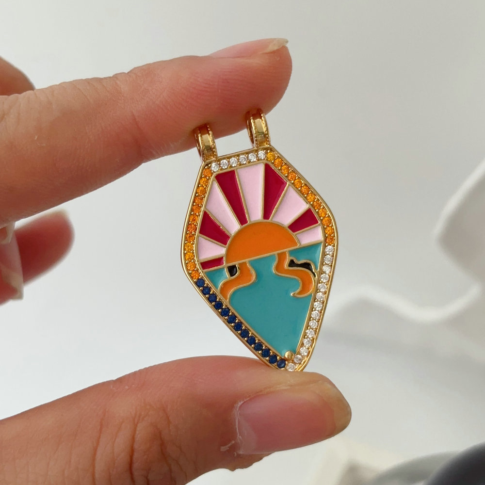 Enamel arrow charm