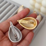Pave zircon teardrop earrings