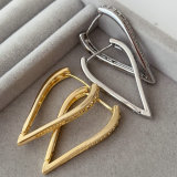 Pave zircon Triangle earrings