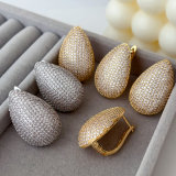 Pave zircon teardrop earrings
