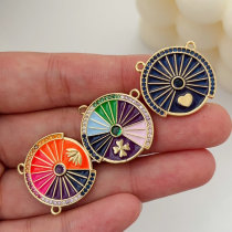 Enamel round charm