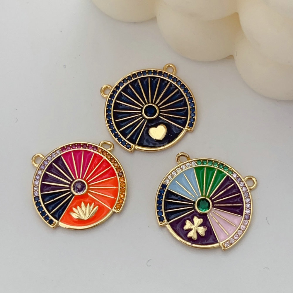 Enamel round charm