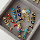 Enamel fish charm