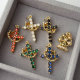 Pave cross charm