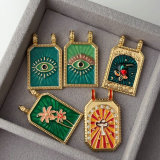 Enamel square charm