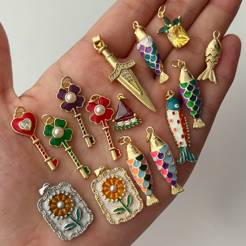Enamel fish charm