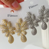 Pave zircon pinapple earrings