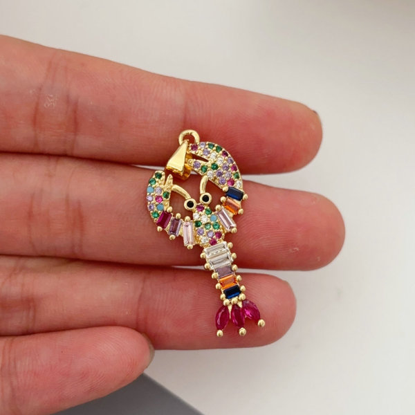 Pave colorful lobster charm