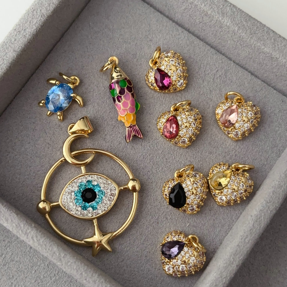 Pave eye charm