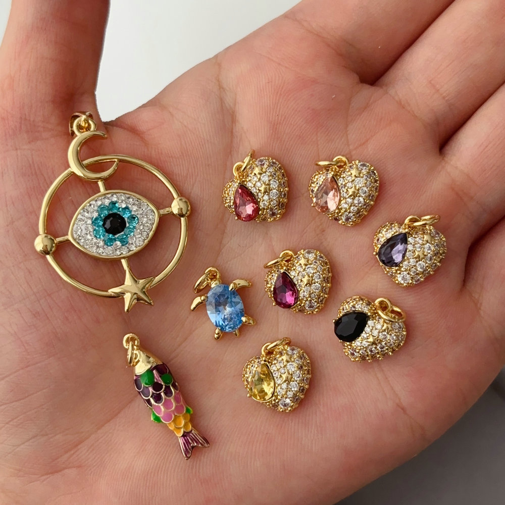 Pave eye charm