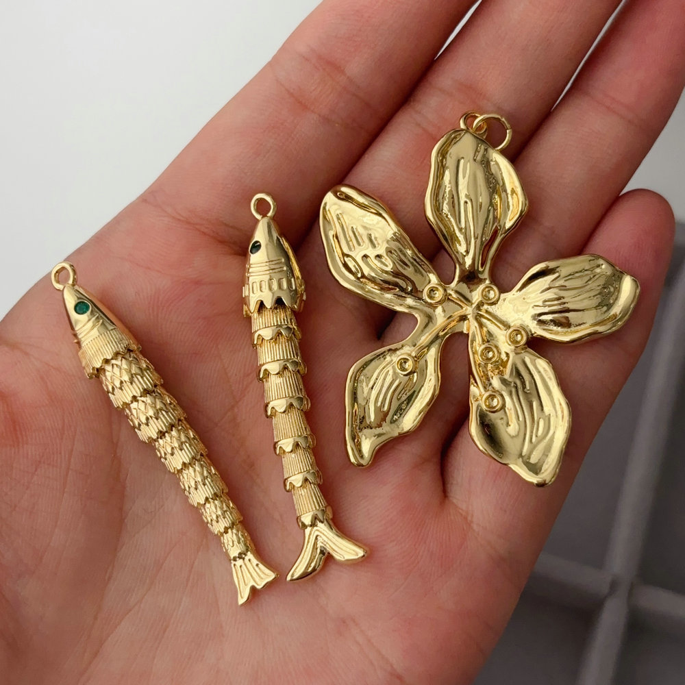 Metal flower charm