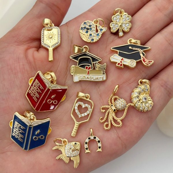 Enamel book charm