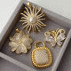 Pave zircon sunflower pendant