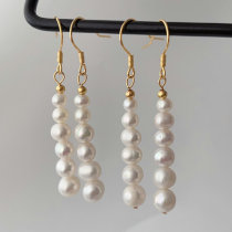 Long fresh water pearl earrings